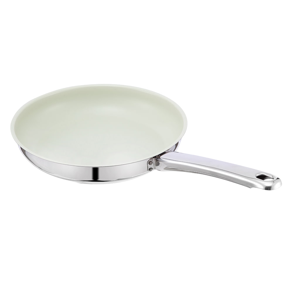 24X4.5cm Olive Green Food Safety Coated  Stainless Steel 304 Frying Pan JY-2445L