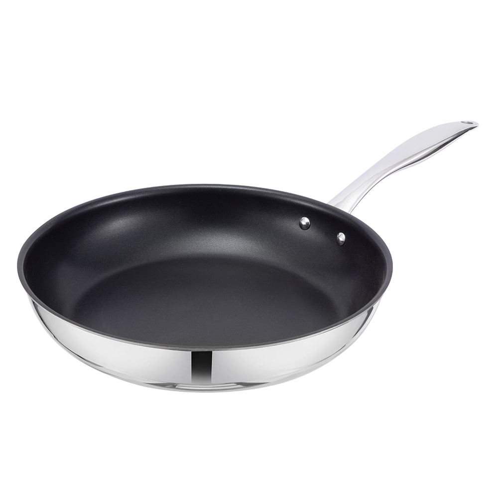 20*4.5cm Coated long handle three-layer frying pan without lid JY-2045SNT
