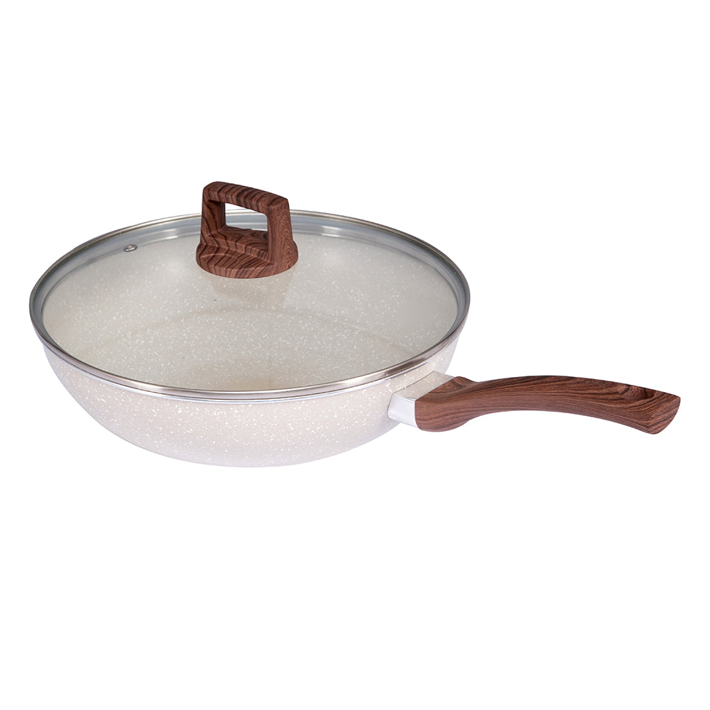 20X4.5CM white medicinal stone coating Aluminum frying pan DB-2045B