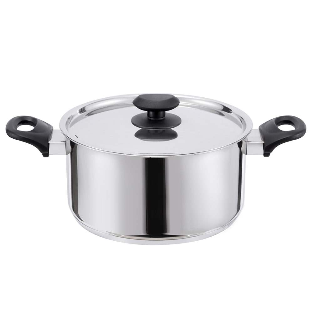 24*12CM Double side handle 18/8 S/S lid stockpot JY-2412RS