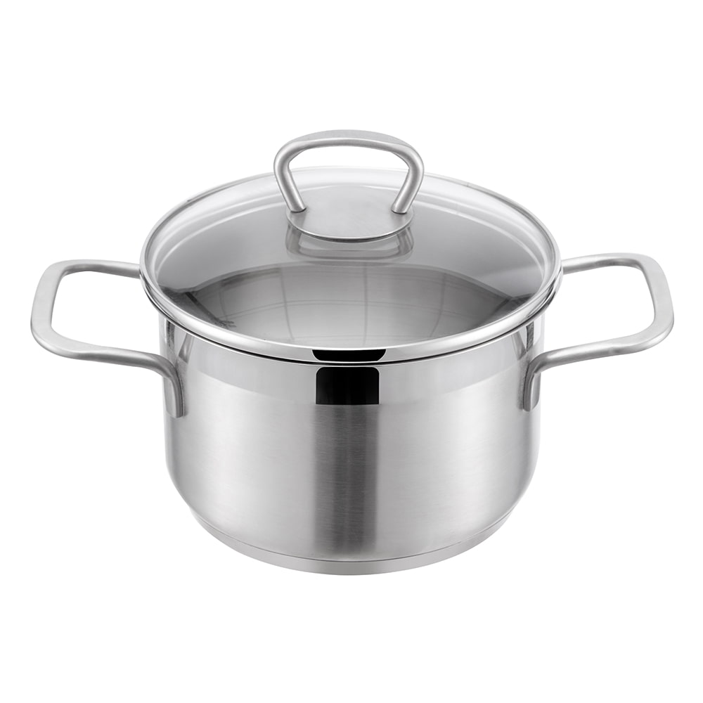 20*12CM Glass lid double side handle stockpot JY-2012ST