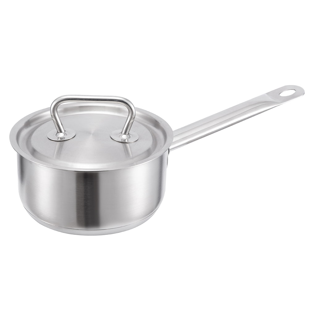 16*7.5CM Single long handle stainless steel lid saucepan JY-1675DGB
