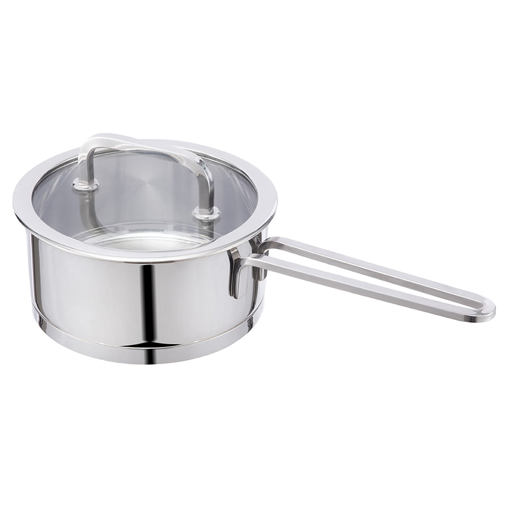 16*7.5CM Single long handle SUS304 lid saucepan  JY-1675ZFD