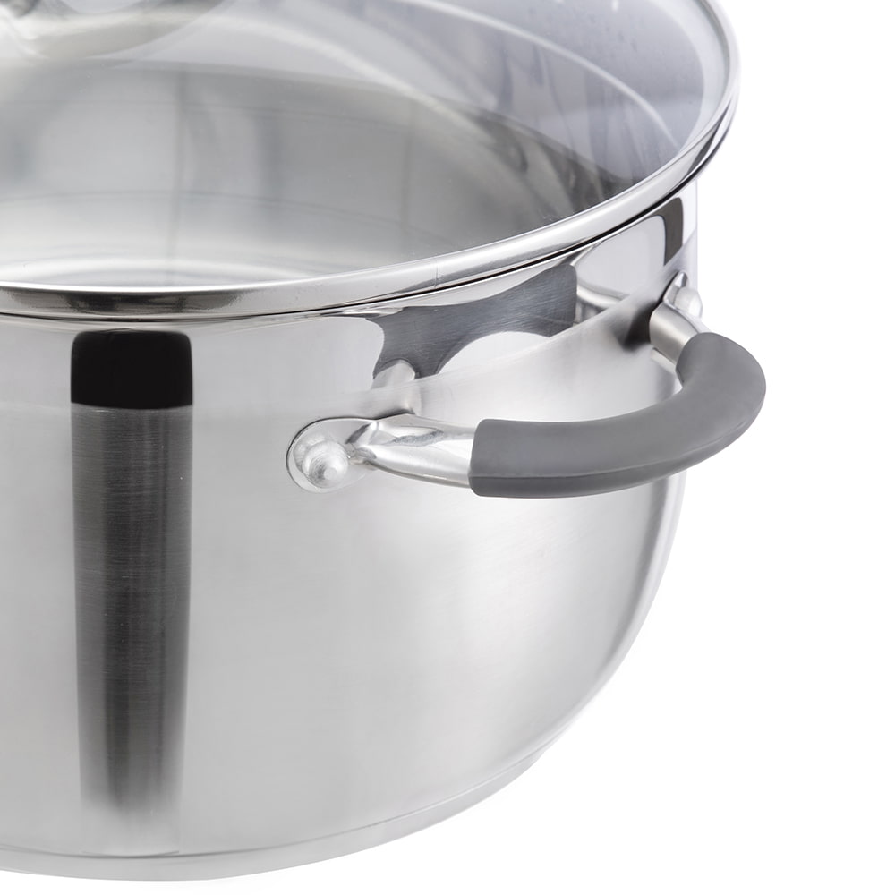 18*10.5CM Double side handle glass lid stockpot JY-18105DZ-2