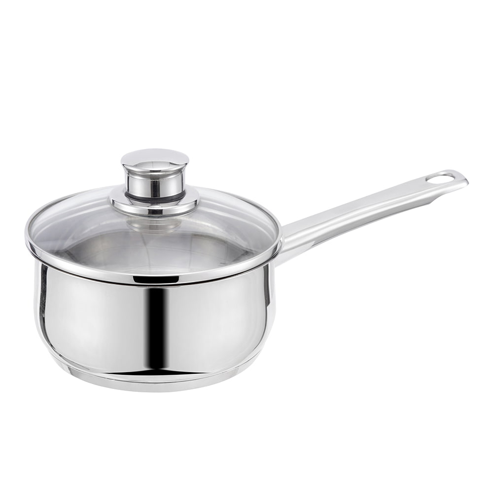 16*7.5CM Single side handle glass lid saucepan JY-1675ZX