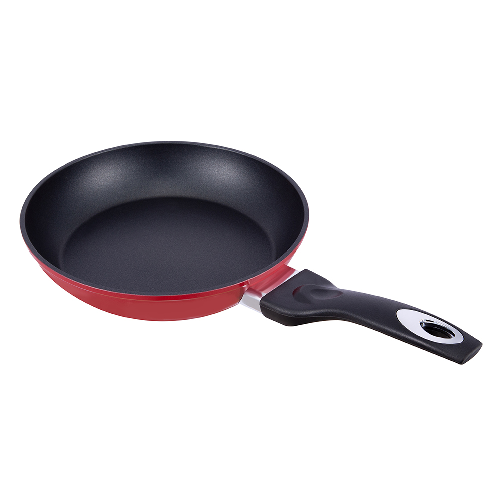 20*4.2cm black/red non-stick aluminum frying pan without lid JY-RF29-1-2042